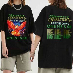 Carlos Santana And Counting Crows Oneness Tour 2024 Retro Concert Fan T-Shirt 05